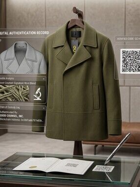 Men's Olive Green Peacoat